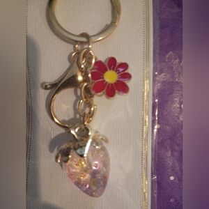 Strawberry Flower Keychain NIP